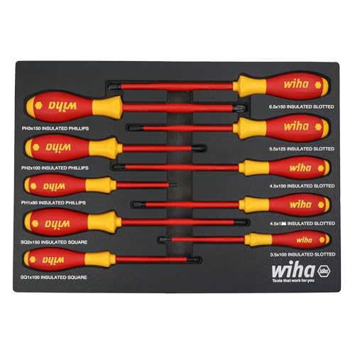 Image of Wiha 32080 10 Piece Insulated SoftFinish Cushion Grip Screwdriver Tray Set