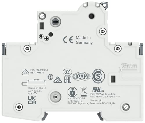 Disjoncteur modulaire 3 pôles Siemens 5SY6316 7 Type C 230400 V - vue 3