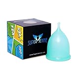 Super Jennie Small Menstrual Cup - High Capacity Period Cup - A Life Saver for Heavy Flow Users - Soft, Flexible - Tampon Pad Alternative - Made in USA - Small Teal