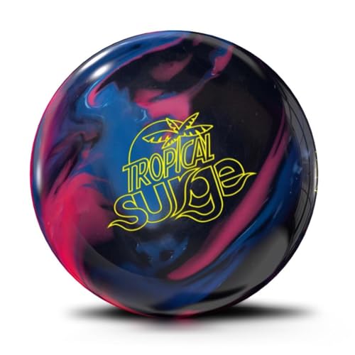 Storm PRE-DRILLED Tropical Surge Bowling Ball - Black/Blue/Pink (This Item Includes a Free Bowlerstore Rubber Shammy- Colors Will Vary for The Shammy) 12lbs