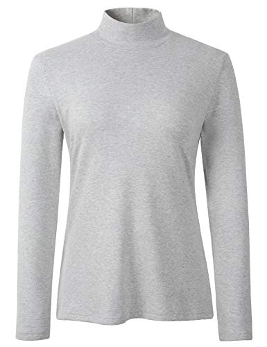 Image of Women's Cotton Mock Turtleneck Long Sleeve Basic Thermal Top