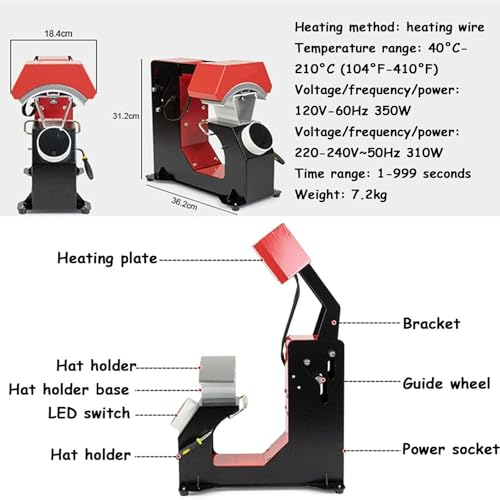 Presse à chaud pour casquettes machine transfert chapeaux panneau numérique - 6