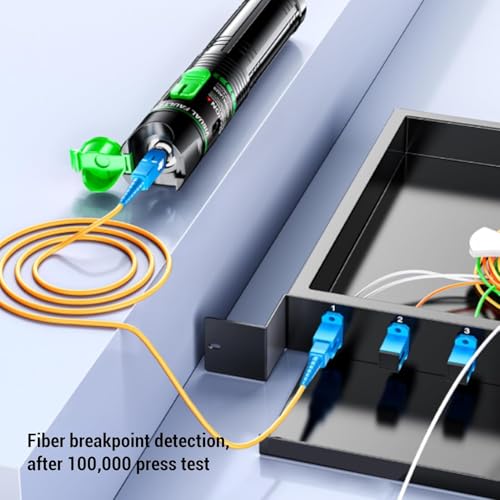 Risegun Visual Fault Locator 30 km, Visuelle Fehlersuche Optisches Kabel Test, Wiederaufladbarer Berührungsloser Tragbarer VFL-Glasfaserkabeltester, Messgerät für LC/FC/SC/ST-Schnittstelle