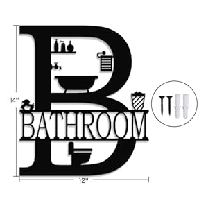 Xortmetalbathroomwalldecorfarmhousemetalbathroomwallartfunnybathroomsignformodernhomehangingdecorationsblack12x14inch Urban Country Home Decor Xort metal bathroom wall decor farmhouse metal bathroom wall art funny bathroom sign for modern home hanging decorations black 12 x 14 inch urban country home decor
