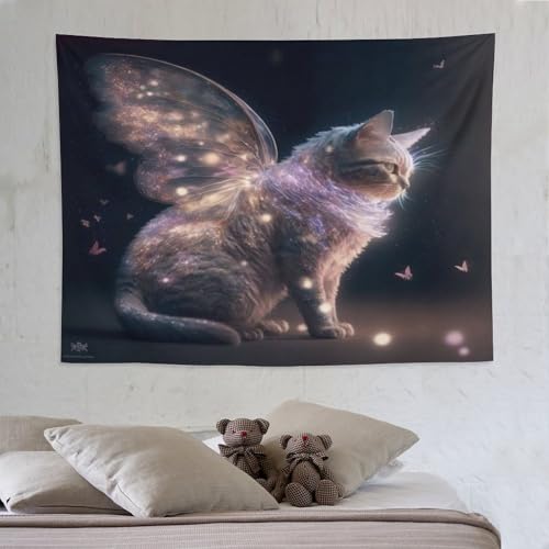 Tapisserie de sceau chat imprimée 3D : tapis mural esthétique 150×200cm