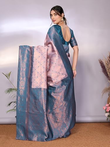 Image of Women's Kanjivaram Soft Silk Banarasi Saree With Blouse Piece | Banarasi Sari For Women | Saree with Blouse piece