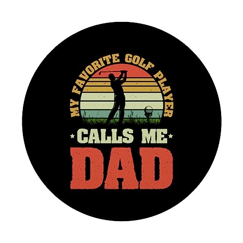 My Favorite Golf Player Calls Me Dad - Father's Day 2023 PopSockets Swappable PopGrip, Black - Image 3