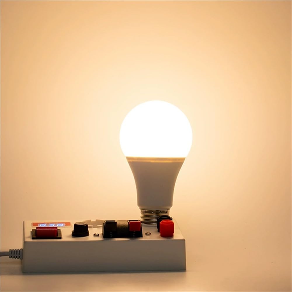 HongHeFu, Paquete de 20 bombillas LED regulables CA 200-240 V A50/A60 5/9 W E27 Iluminación doméstica Lámpara de plástico + aluminio Fuente de luz(Cool White 6000K,E27-9W)