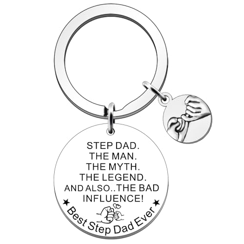 FMCC Step Dad Gifts - Keyring Gifts for Bonus Dad Birthday, Fathers Day, Christmas The Man The Myth