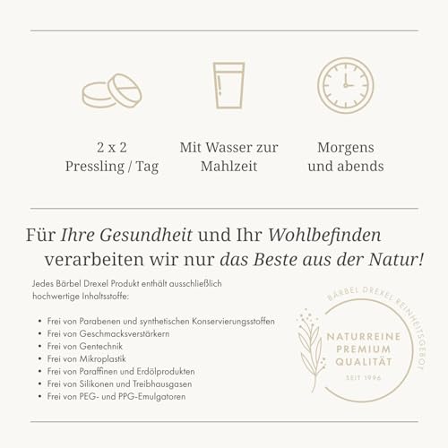 Innere Ruhe Tabletten, spezieller Wirkstoffkomplex mit Passionsblume & Weißdorn-Extrakt (120 Stk) 100% natürliche Herstellung Deutschland, Erschöpfung Unruhe Beruhigung Entspannung BÄRBEL DREXEL®
