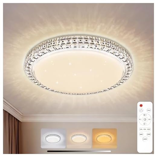 AmazeFun LED Deckenleuchte Dimmbar - 38W 3600lm Deckenlampe mit Fernbedienung - Modern Deckenlampe Led Warmweiß für Schlafzimmer Wohnzimmer Kinderzimmer Küche Flur (38W - 39CM)