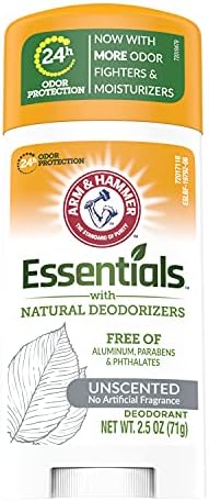 Arm & Hammer Essentials Natural Deodorant, Unscented 2.5 oz (71 g)
