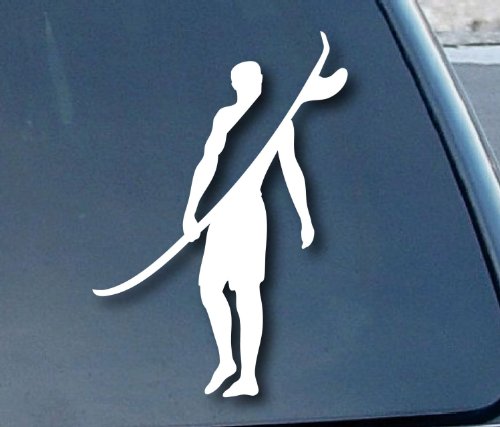 Ritrama Indigos UG Auto Aufkleber Surfer Surfing Wave Car Window 101mm - weiß