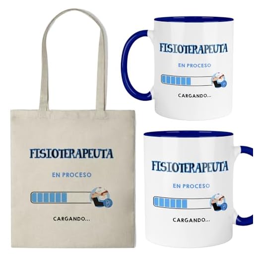 Kembilove® Taza + Bolsa Fisioterapeuta Hombre | Regalo Original para Fisioterapeuta | Set Personalizado de Fisioterapia y Rehabilitación | Idea de Regalo para Estudiantes y Profesionales