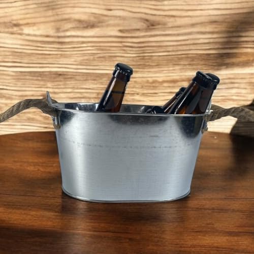 Miniatura 6 de Calledelregalo Cubo De Hielo Metálico Con Abridor De Cervezas, Con Asas, Enfriador De Botellas Para Exteriores - Cubitera Para Cerveza - 6l De Capacidad - Para Fiestas O Eventos