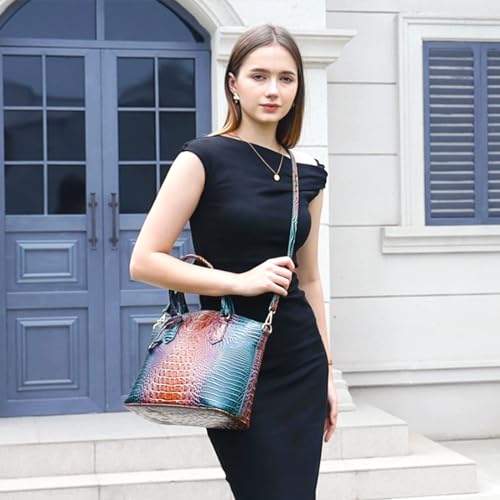 Image of Makcr Joacbv Women Purse Satchel Bag Long Crossbody Classy Tote Bag Top Handle Vegan Leather Ladies Handbags Embossed Pattern