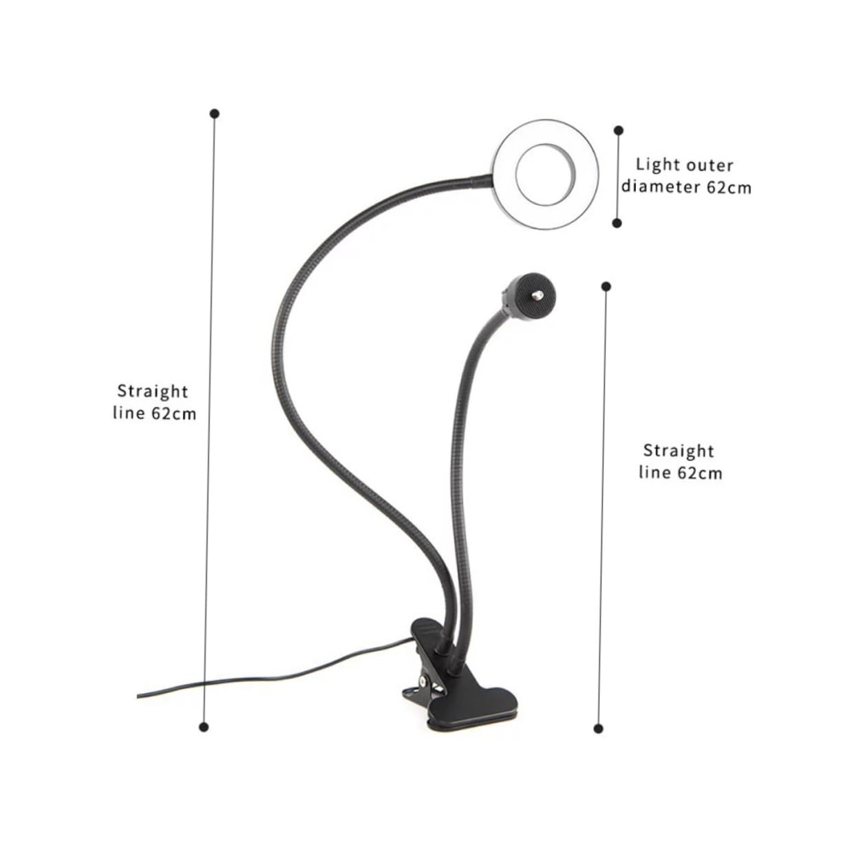 HOODANCOS 1pc Clip Ring Light Selfie Led Fill Light Metal Desk Lamp for Online Classes