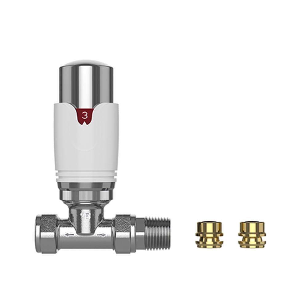 Pro Plus Straight TRV 8/10/15mm - White & Chrome (Tulip Style)