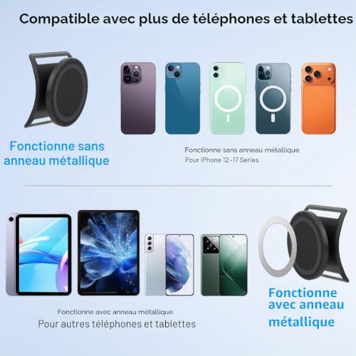 EEEKit Support de cuisse magnétique réglable pour tablettes et téléphones - Support de genouillère avec sangle antidérapante pour pilotes, infirmières et utilisation au bureau – vue 5