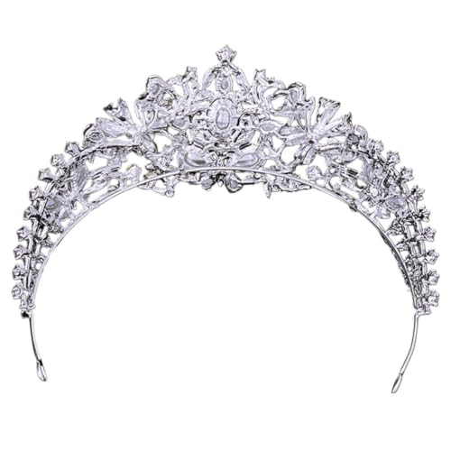 Accesorios de pelo POPETPOP con tiara de plata para novias
