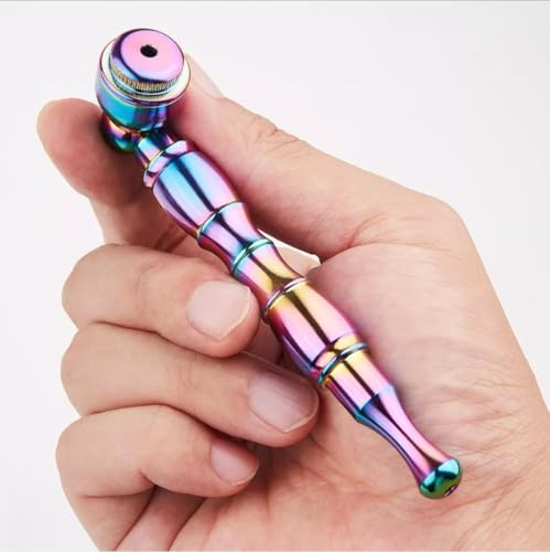 4.3" Detachment Tobacco Pipe with Cap Lid, Cleaner Tamper Tool, Screen and Box Hand Pipe, Complete Portable Smoking Pipe Set(Rainbow) - Image 7