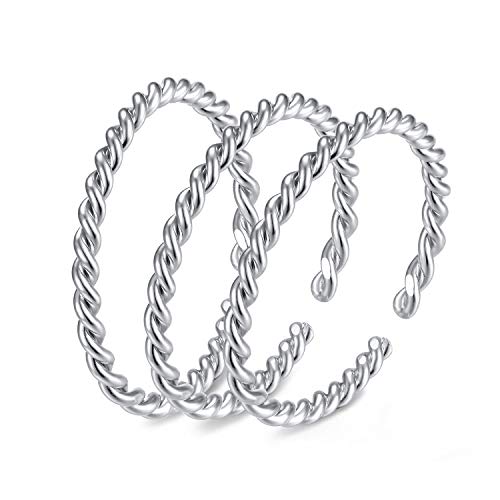 EAMTI Wrap Adjustable 925 Sterling Silver Turquoise Cubic Zirconia Decmeber Birthstone Wedding Engagement Ring