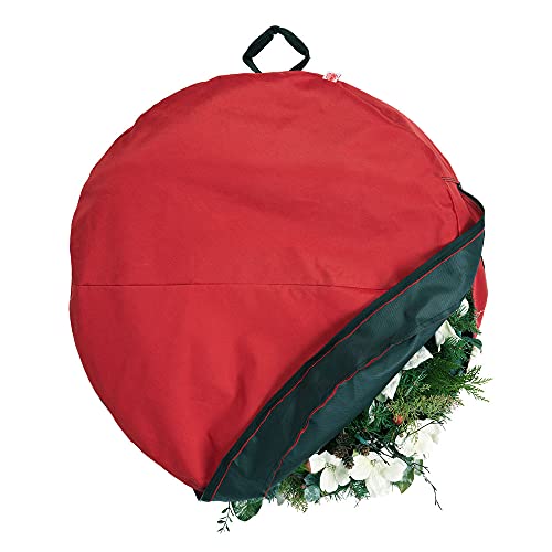 Santa's Bags [30 Inch Wreath Storage Container] - for Christmas Wreath up to 30 Inches in Diameter | Bag Hooks Directly to Your Wire Wreath Frames to Prevent Sagging and Deformed Wreaths (30-Inch)