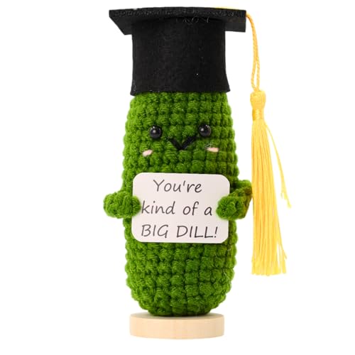 The trend collection Graduation Gifts 2026 – Big Dill Pickle with Stand | Handmade Crochet Grad Gift for High School, College, University, Nurses, PhD. Gifts for Her