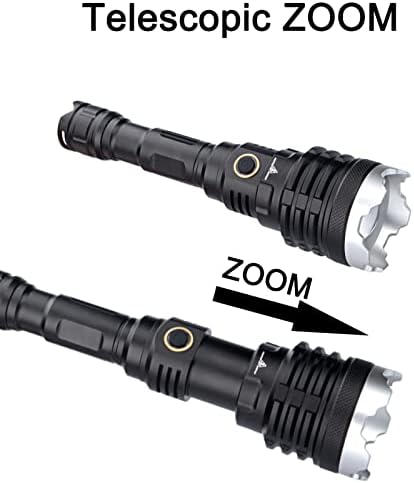 KUPRO Super Bright XHP110 LED Torch Powerful 20000 Lumens USB Rechargeable Zoomable Flashlight 5 Modes Tactical Waterproof Torches with 21700 Battery for Camping Hiking Fishing Outdoor
