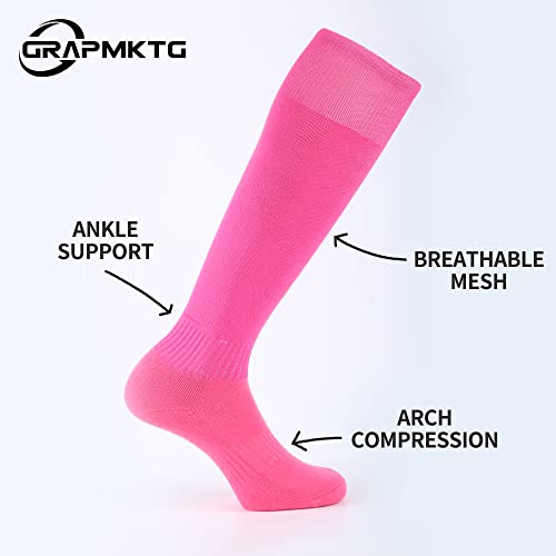 Image of GRAPMKTG 3 Pack Softball Soccer Socks Baseball Football Socks for Youth Men and Women