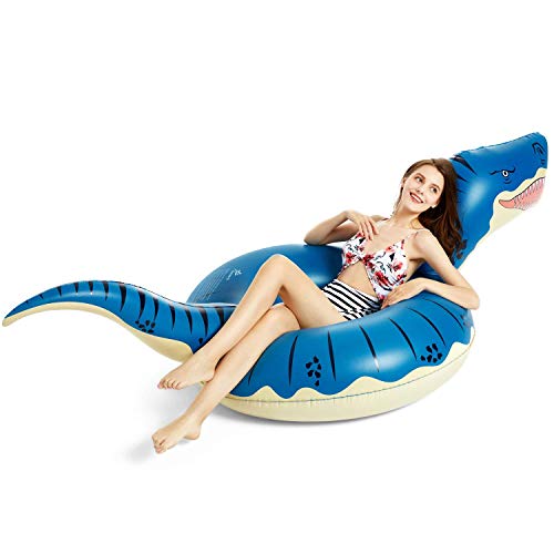 Jasonwell Giant 76" Pineapple Pool Party Float Raft Summer Beach Swimming Pool Inflatable And Jasonwell Inflatable Dinosaur Pool Float Tube For Boys Girls T-Rex Floatie #TOP6