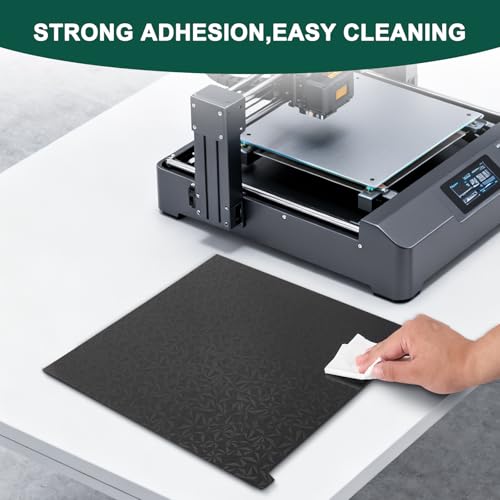 Doppelseitige Textur-Bauplatte für Creality K2 Plus Combo,PEO PET Druckplatte 370x370mm aus Federstahl für perfekte Haftung für PLA,ABS,PETG,TPU,ASA,PC PA,CF und einfache Entnahme