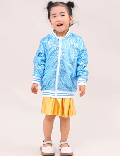 Girls Sequin Jackets Kids Boys Bomber Jacket Zip Up Coat Sparkle Outwear Birthday Clothes2