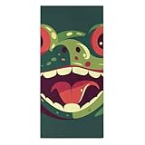 RLDOBOFE Microfiber Facial Cloths for Travel, Fast Drying Washcloth for Woman, Super Soft Frog with Mouth Open Hand Towel for Man, Bathroom Essential, Gym, Camp, Pool, Spa Daily Use