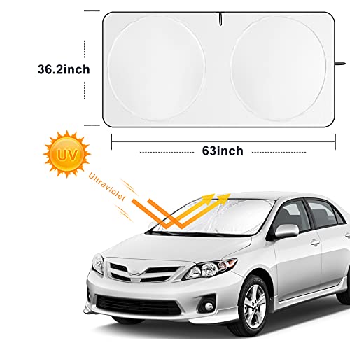 Windshield Sun Shade For Honda Cr-V Hr-V Xr-V Front Window Shades Cover For Windshield Sun Visor Protector 210T Reflective Cool Car Accessories (63" X 36.2") #TOP1