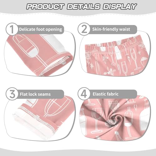 Wine Bottle Girls Leggings Soft Stretch Workout Yoga Dance Pants for Kids Casual Tights3