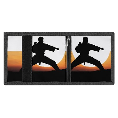 Wallet for Men - Slim Trifold Wallet, Karate Silhouette Money Clip, Coin Purse with 8 Credit Card Holder4