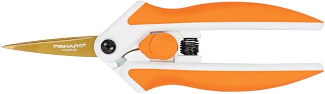 Fiskars 190520-1001 Titanium Micro-Tip Easy Action Scissors, 6 Inch, Orange, US import