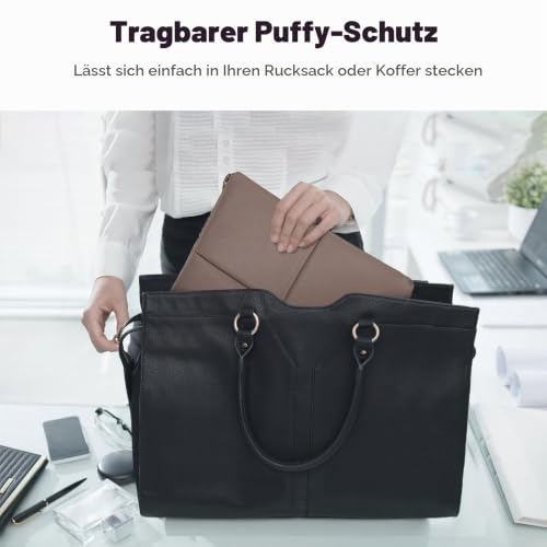 MoKo 13.3-14 Zoll Puffy Laptop Hülle passend für MacBook Air 13'' M3 2024/2020/2019, MacBook Pro 14'' M3 2024/2023, MacBook Pro 13" M2/M1… – Ansicht 6
