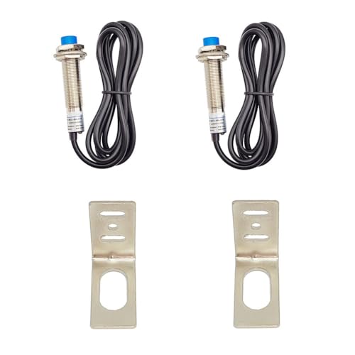 Haldzemo M12 Inductive Proximity Sensor LJ12A3-4-Z/BY Normally Open Detection Approach Switch PNP NO 3 Wire DC 6V-36V with L Type Bracket (2 Pack)