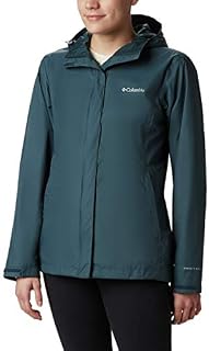 Columbia Women's Arcadia II Waterproof Breathable Jacket with Packable Hood, Dark seas, Large