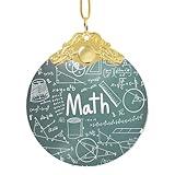 RRhgipp Formulas Formulas Teoría Matemáticas Lección Palabra Cristal Redondo Árbol de Navidad Colgante Navidad Amigo Regalo Decoración del Hogar 2025 Feliz Año Nuevo Fiesta