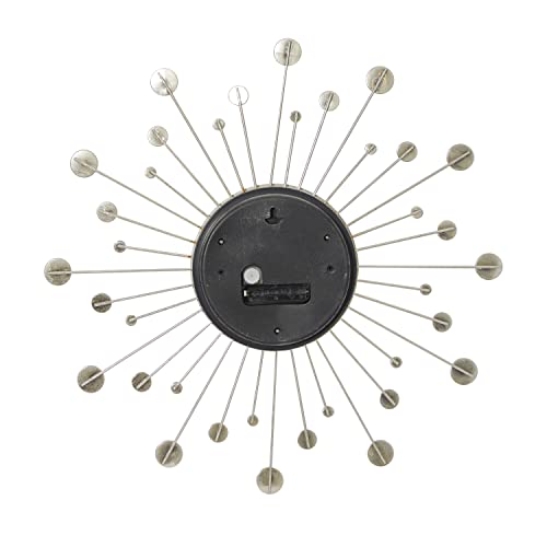 Deco 79 Metal Starburst Wall Clock With Crystal Accents, 15" X 1" X 15", Gold #TOP6
