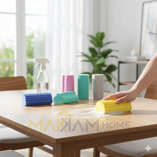 Makkam Home | Çok amaçlı Sünger, yıkanabilir, ev temizlik aletleri, ahşap jaluziler için toz süngeri, radyatör, süpürgelik, ayna ve örümcek ağı için, toz için antistatik temizlik süngeri, (1, Karışık)