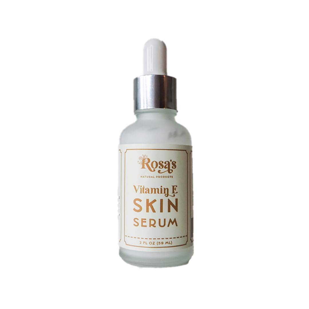 Rosa's Natural Products Plant-Based Vitamin E Face Serum, Lightweight Hydration for Dry, Winter Skin