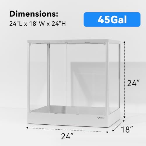 Image of Reptile Glass Terrarium 24 inchx18 inchx24 inch 45 Gallon Knock-Down Dual-Locking Security Mesh Ventilation Durable Aluminum Frame Modern Design