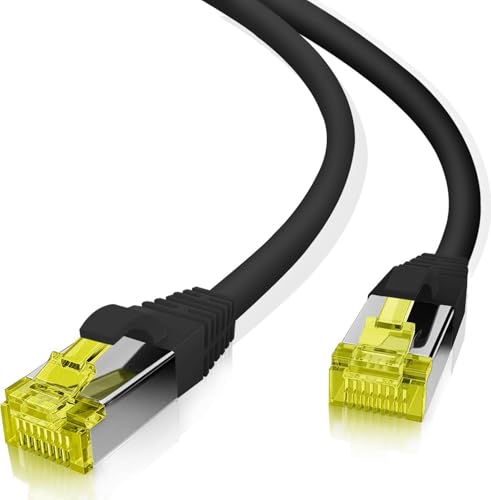 Helos Câble Patch Ultra Flex S/FTP catégorie 6a TPE Noir 25 m