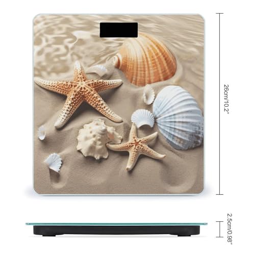Báscula Digital de Baño Sea Shell Starfish de Vidrio Templado miniatura 2