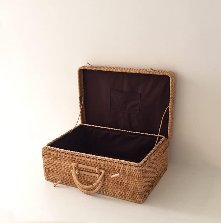 1 Pack Handmade Rattan Woven Ornaments Household Travel Clothes Storage Luggage Basket