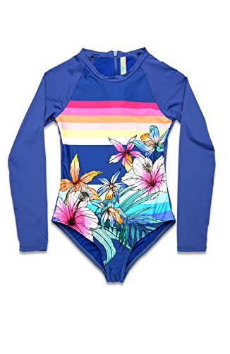 Hobie -Girls' -Bodysuit One Piece Swimsuit, Surf//Tropic Sunset, 14 #TOP22